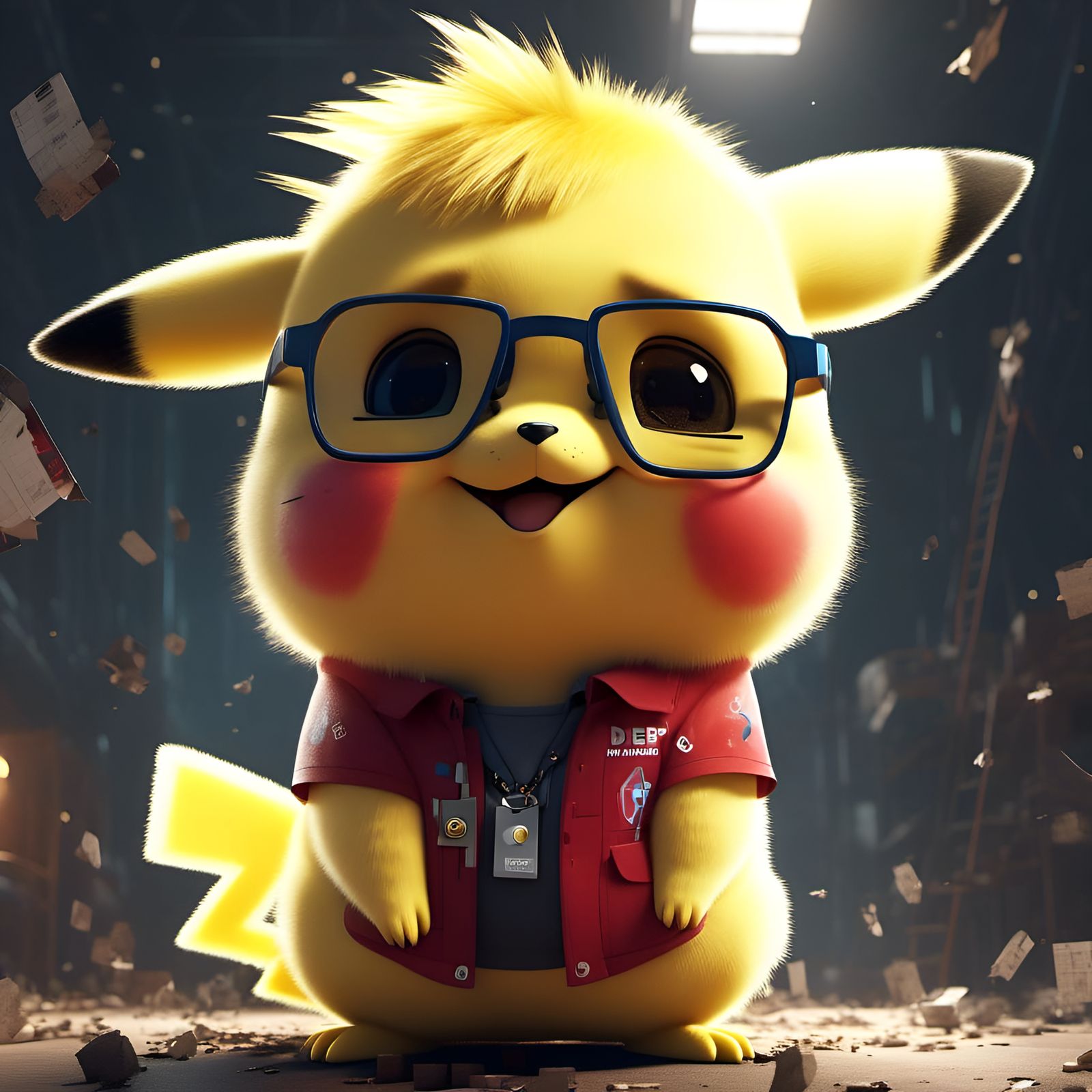 Adorable Chibi Pikachu with Intricate Details