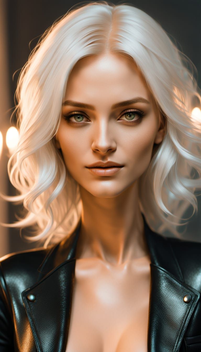 Sensual Futuristic Goddess in Candlelit Sanctuary