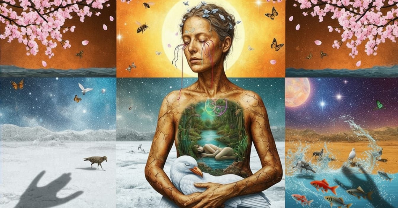 Mystical Shaman in Bioluminescent Oasis