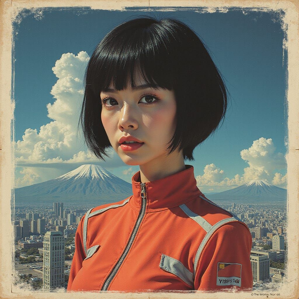 Retro Sci-Fi VHS Cover Art of Japanese Astronaut