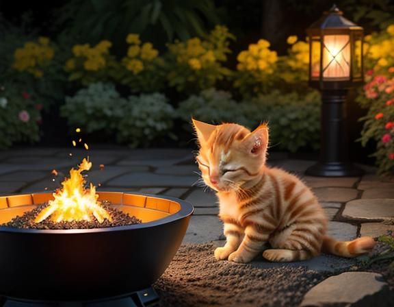 Sleeping Ginger Kitten Portrait in Hyperrealistic Style