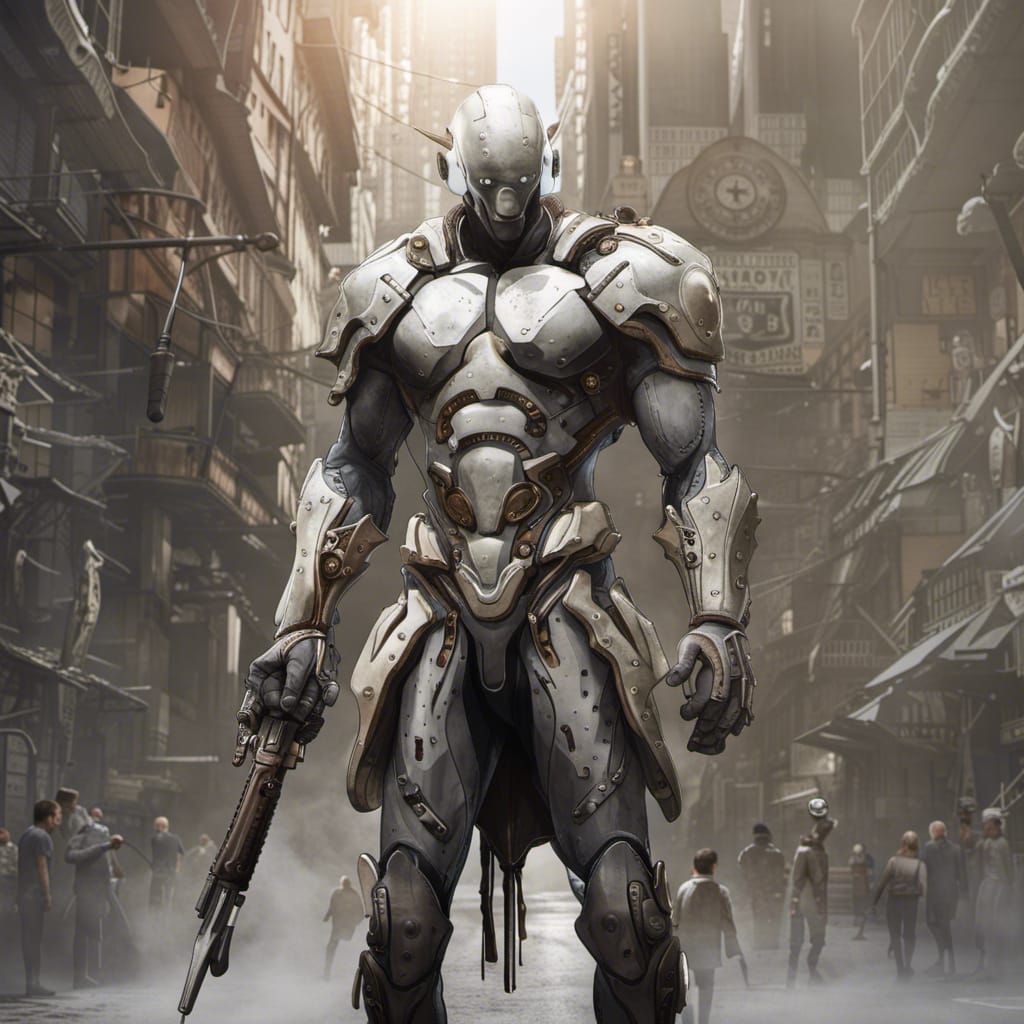 Majestic Armored Centaur in Cyberpunk Style