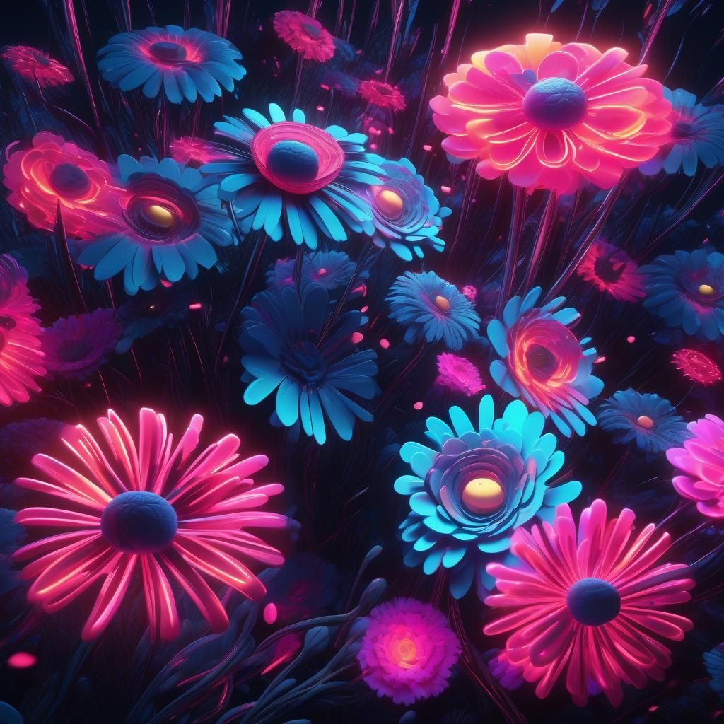 Eerie Flowers Glow in Horror Game World