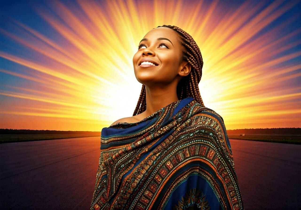 Radiant African Woman Envisions King Jesus