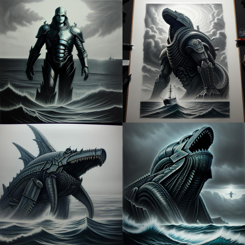 Retrofuturistic Leviathan Rises from the Sea