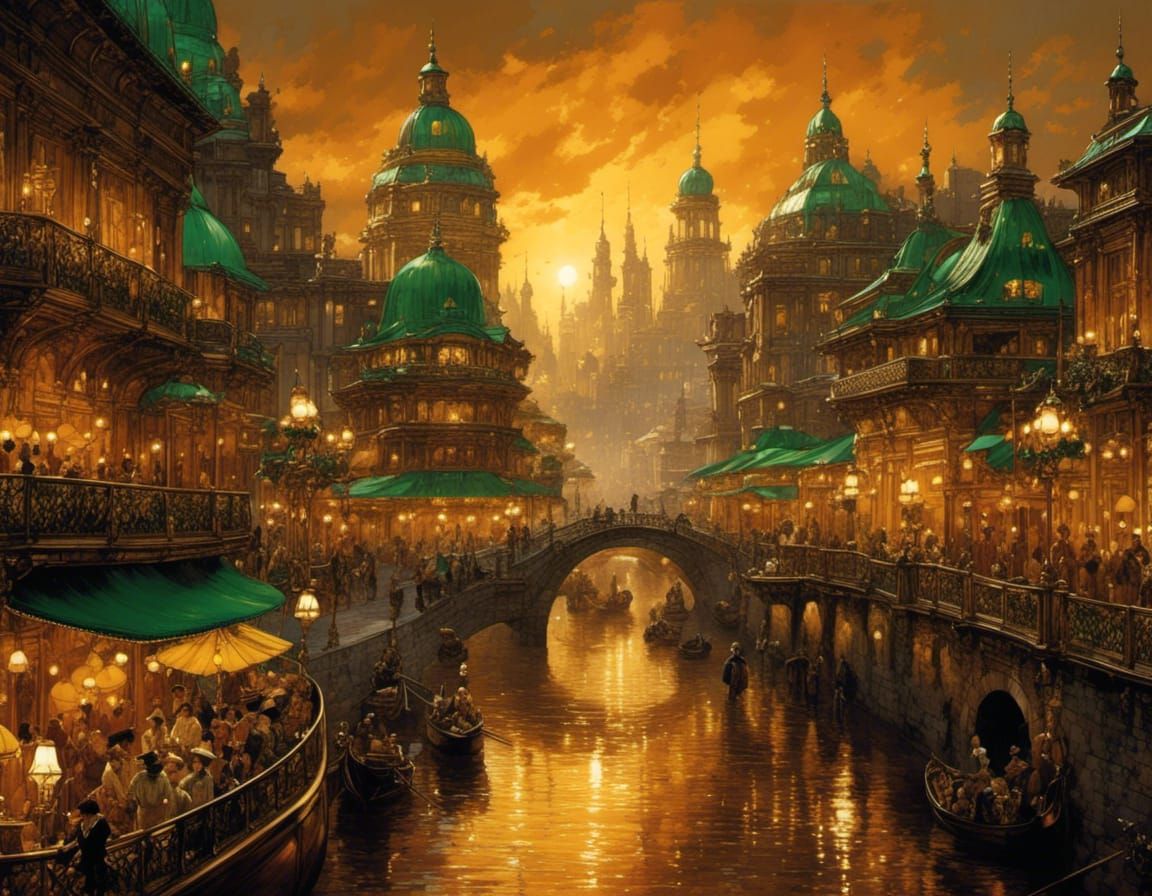 Contrasted Sepia Image with Amber and Emerald Tones