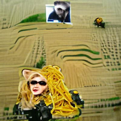 Combine Harvester in Dreamlike Landscape