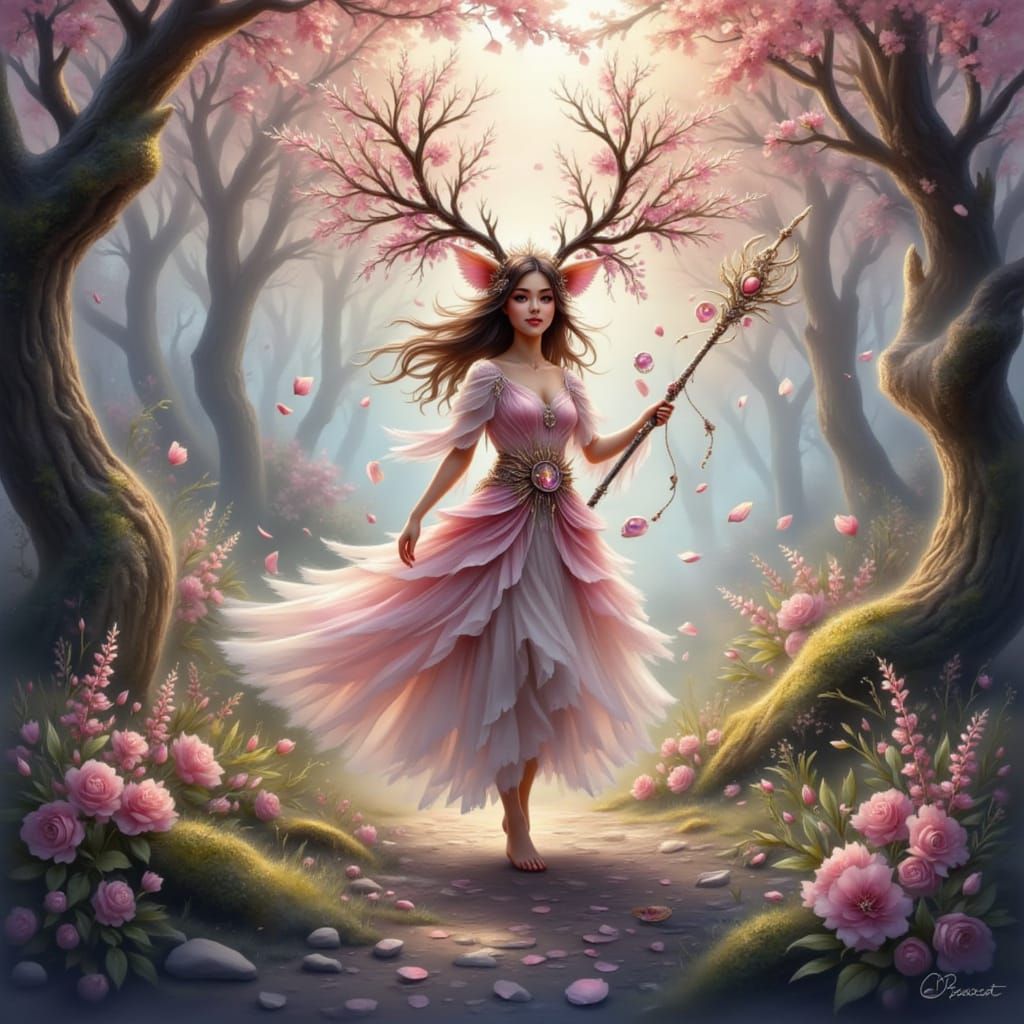 Anime Druid in Sunstone Forest