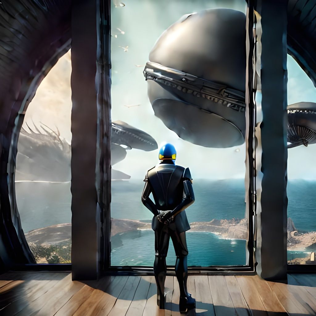 Surreal Alien Cartoon Characters in Matte Painting