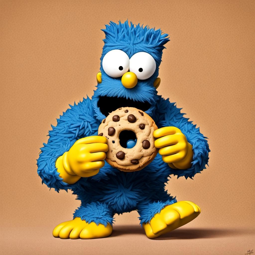 Bart Simpson as Cookie Monster Mashup