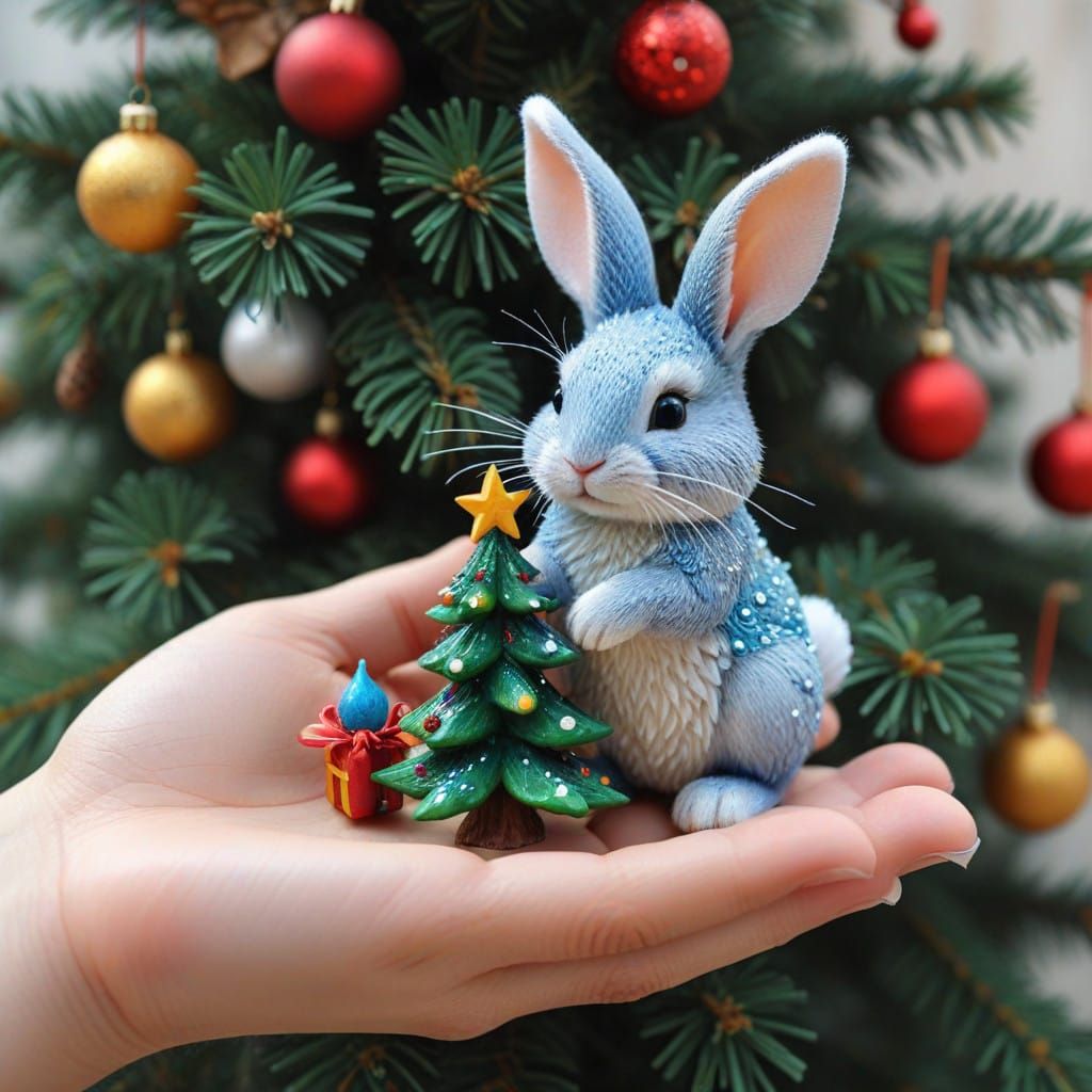 Whimsical Christmas Wonderland in a Hand