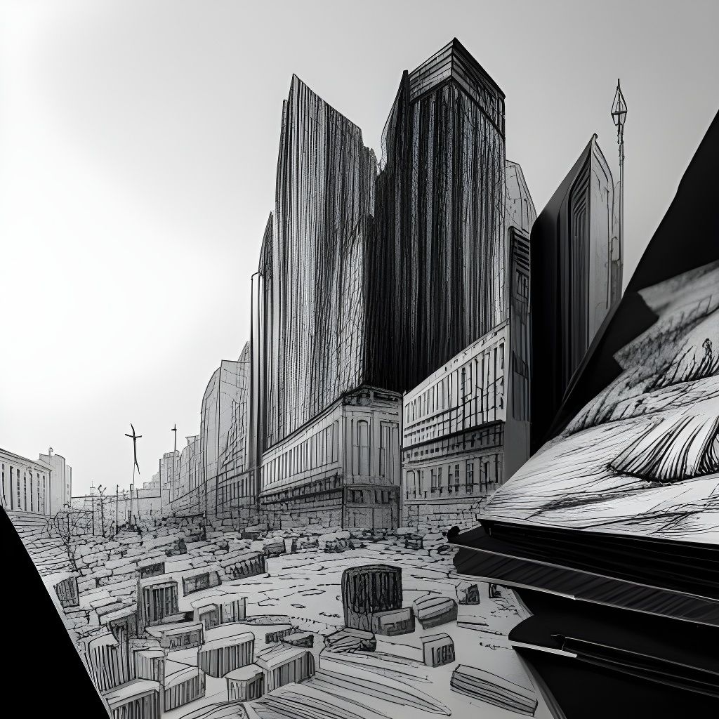 Monochrome Cityscape Inspired by Hand-Drawn Animation