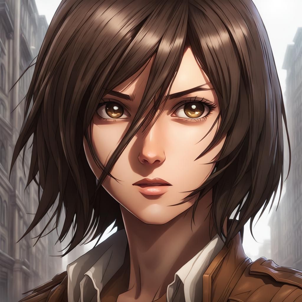 Girl with Eren Yeager in Anime Style