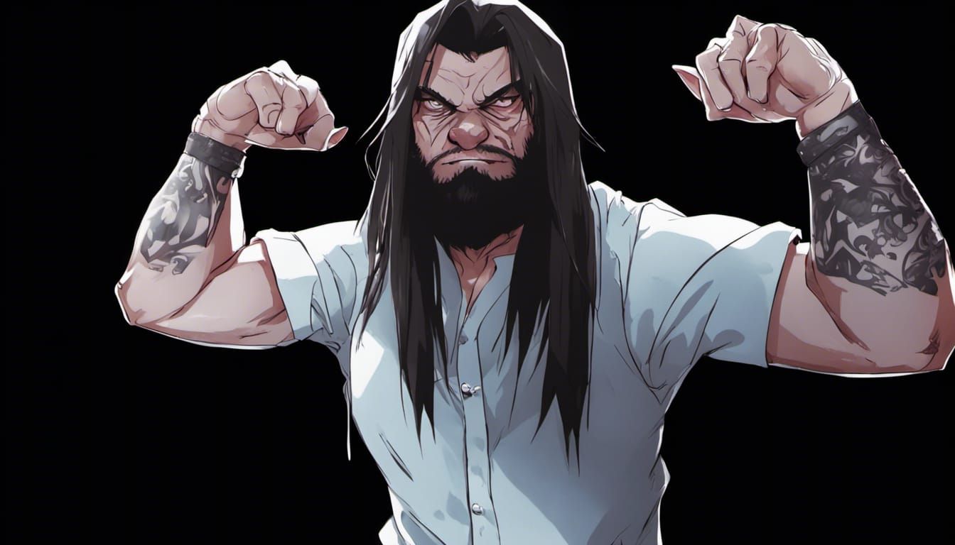 Filthy Ugly Red Pig in Anime Style