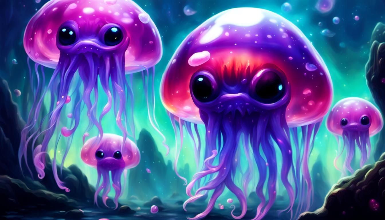 Surreal Jelly Alien World in Photorealistic Style
