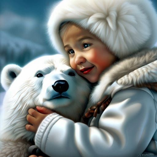 Passionate Embrace: Love's Warmth in Painterly Style