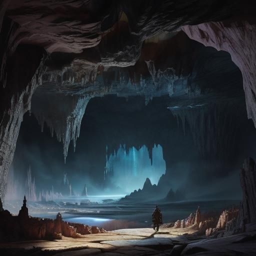 Detailed Cave Floor in Digital Matte Painting