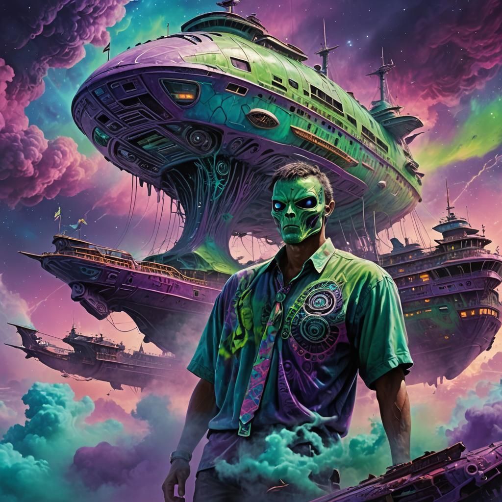 Psychedelic Alien and Peace Ship, Roger Dean Style