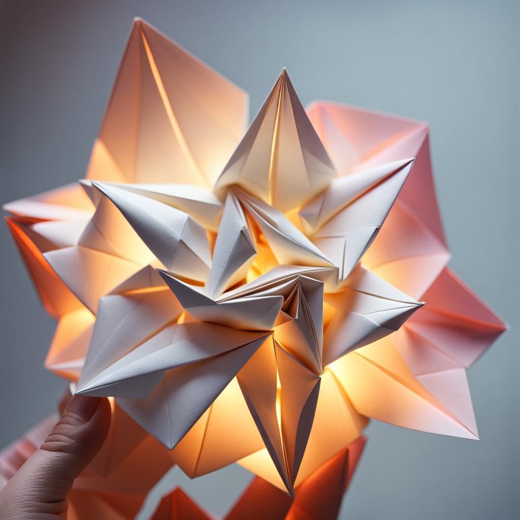 Origami Papercraft Sculpture in 8K Resolution