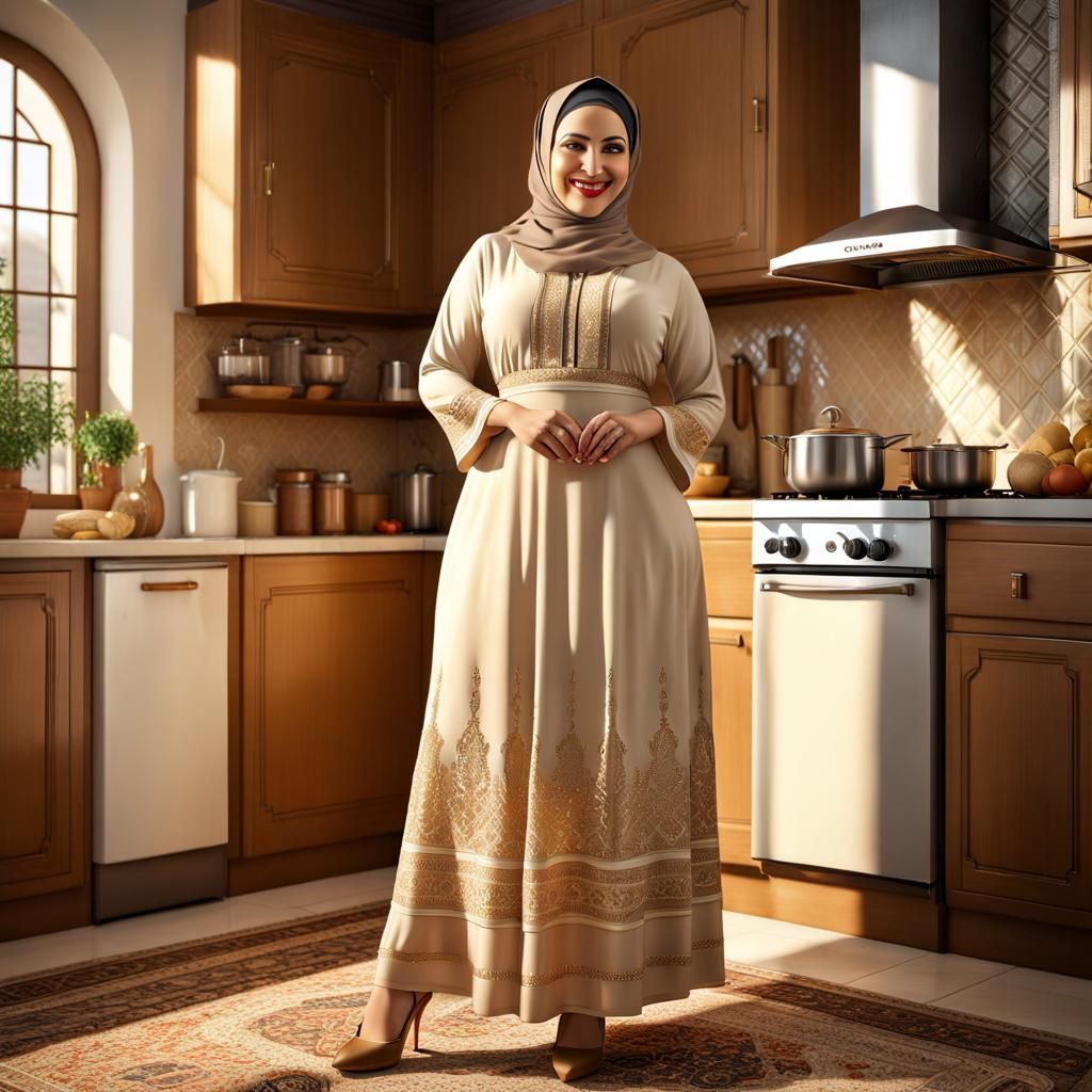 Art Deco Portrait of Woman in Hijab