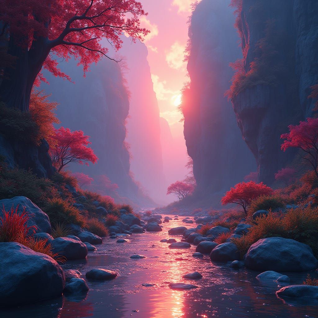 Ethereal Fantasy Landscape in Unreal Engine 5 Style