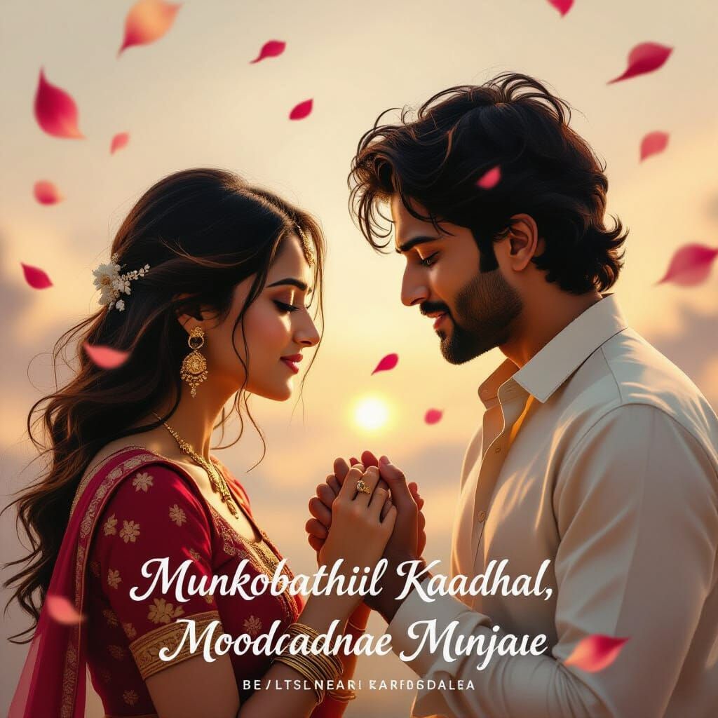 Emotional South Asian Couple Painting with Longing