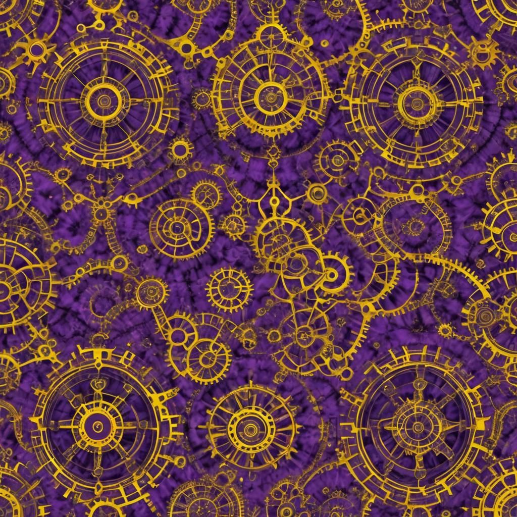 Purple and Yellow Tie Dye Fractal Pattern