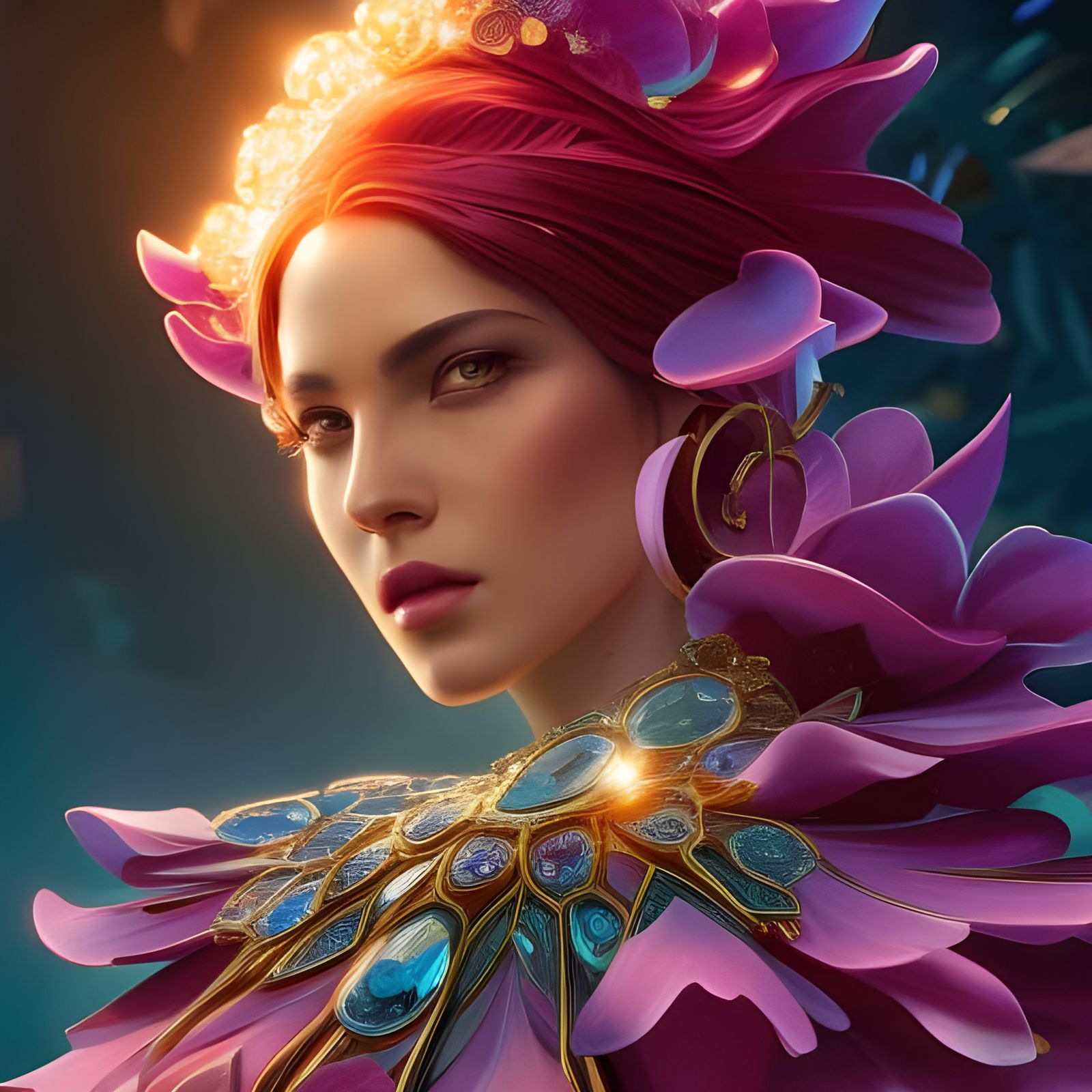 Detailed Human Face Silhouette in 3D Mesh Style