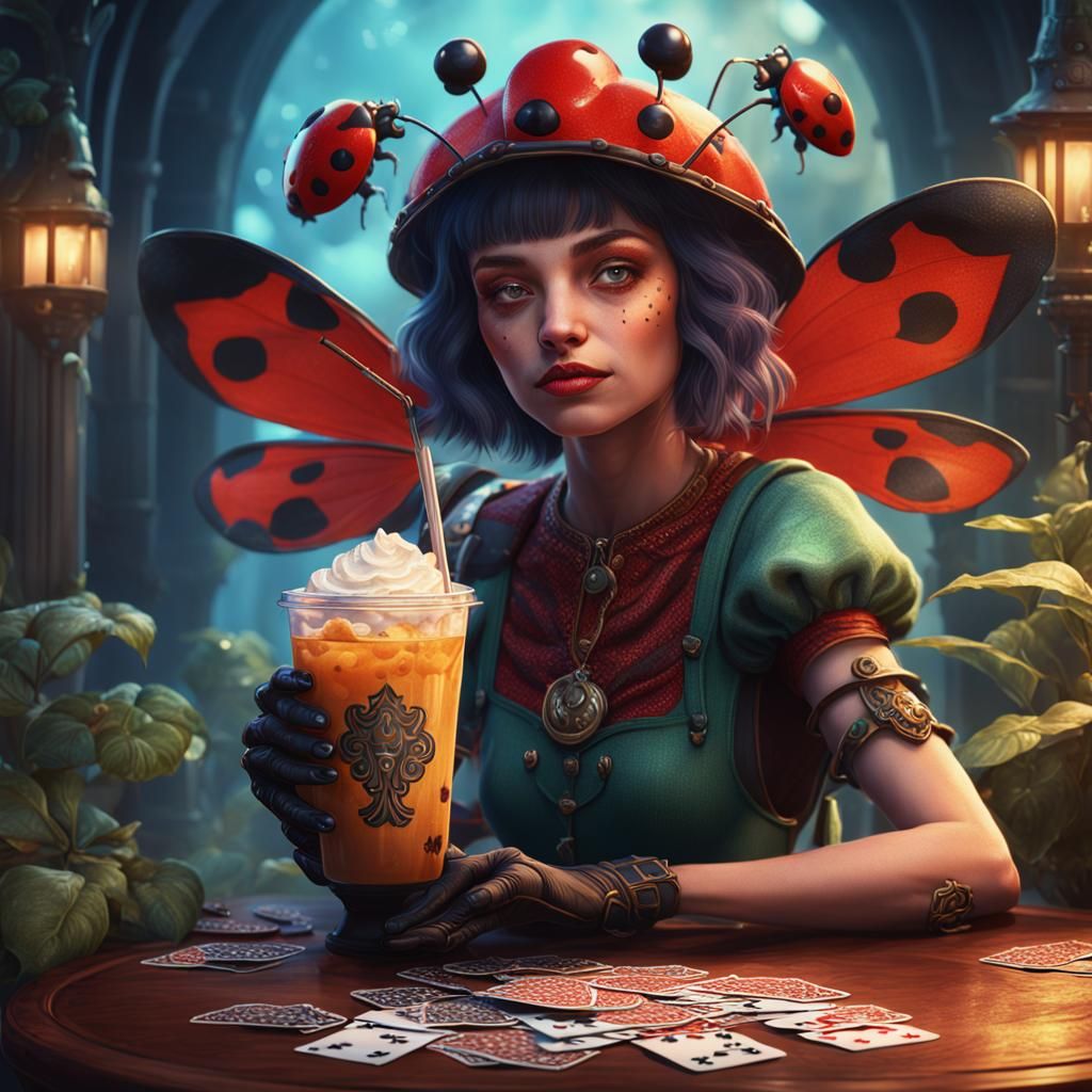 Ladybug Fairy's Poker Night: A Detailed Matte Painting