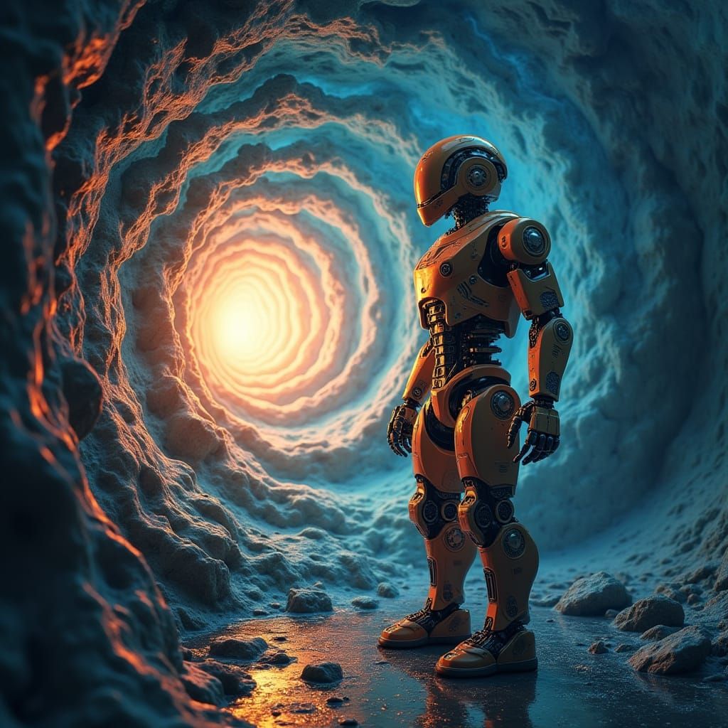 Robot Enters Arcane Vortex for Time and Space Travel