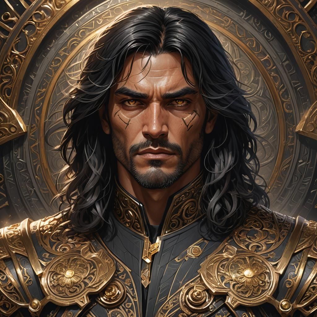 Lord Damian Portrait in Ornate Digital Art Style