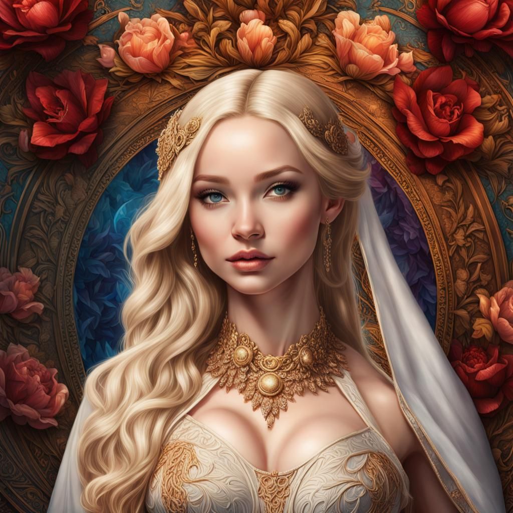 dove Cameron, pregnant, blond, fantasy, adult:: beautiful silk wrap, showing belly :: full length portrait :: highly int...