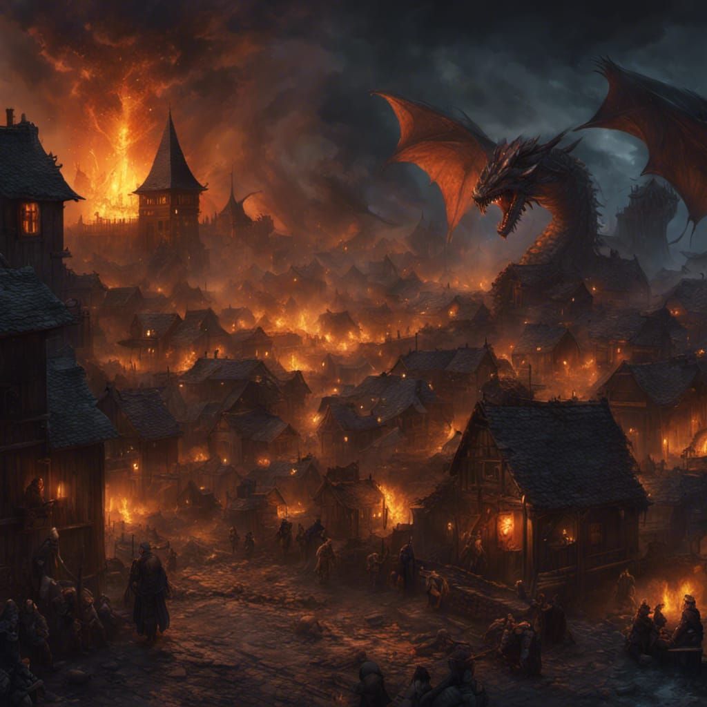 Dragon Siege: A Dark Fantasy Village Under Fire