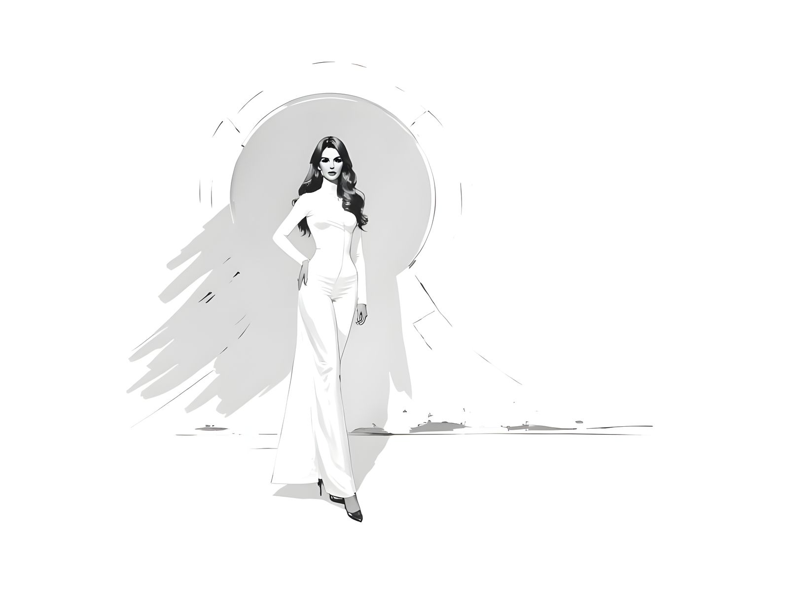 Vintage Inspired Space Age Goddess in Impressionist Colors