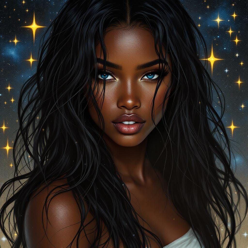 Keke Palmer as Egyptian Warrior Angel in Cosmic Vogue Style