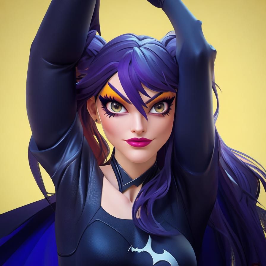 Batgirl Ballet Dancer in Abstract Art Style