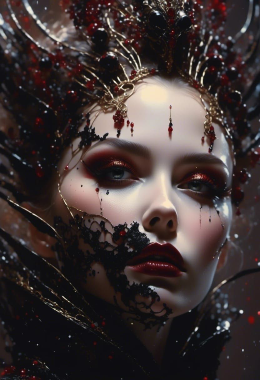 Dark Queen Portrait in Detailed Matte Painting Style
