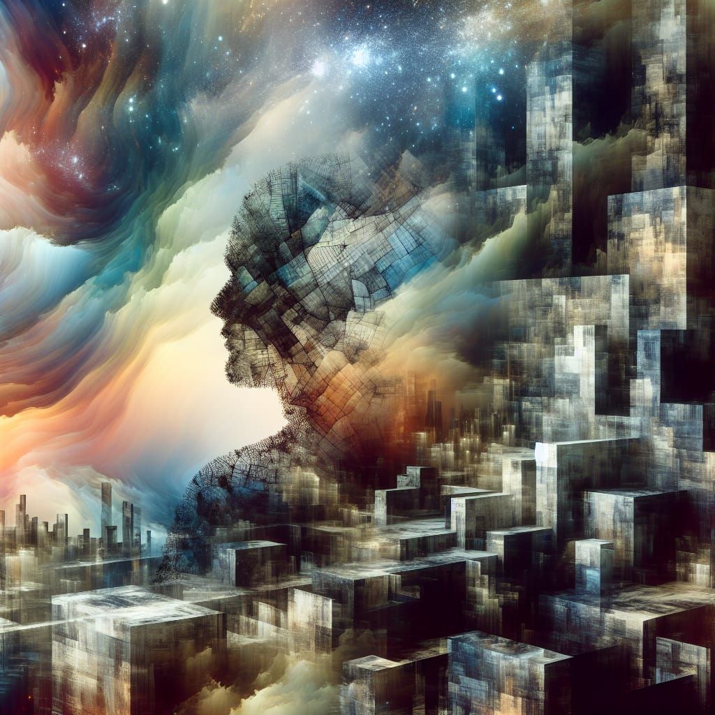 Surreal Landscape Unfolds from Ashlar Texture