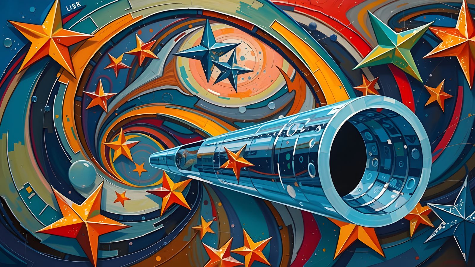 Resplendent Cosmic Vortex in Impasto Oil