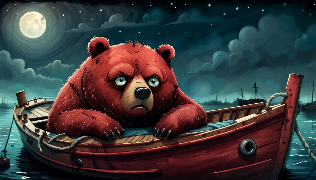 A Grumpy Bear's Sleepless Night at Sea