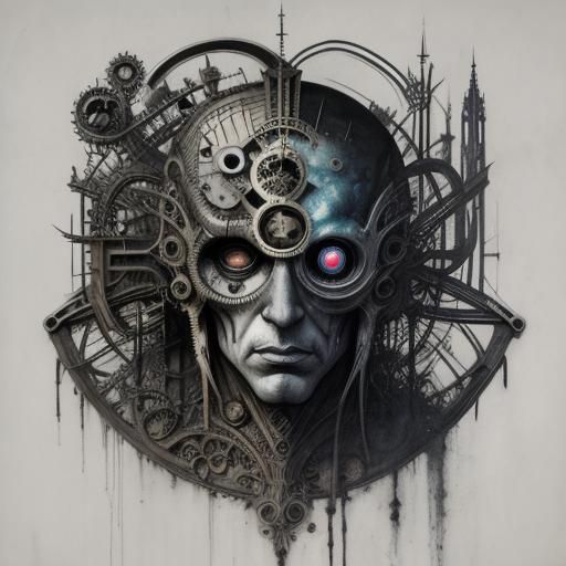 Surreal Sickness in Mixed Media Illustration