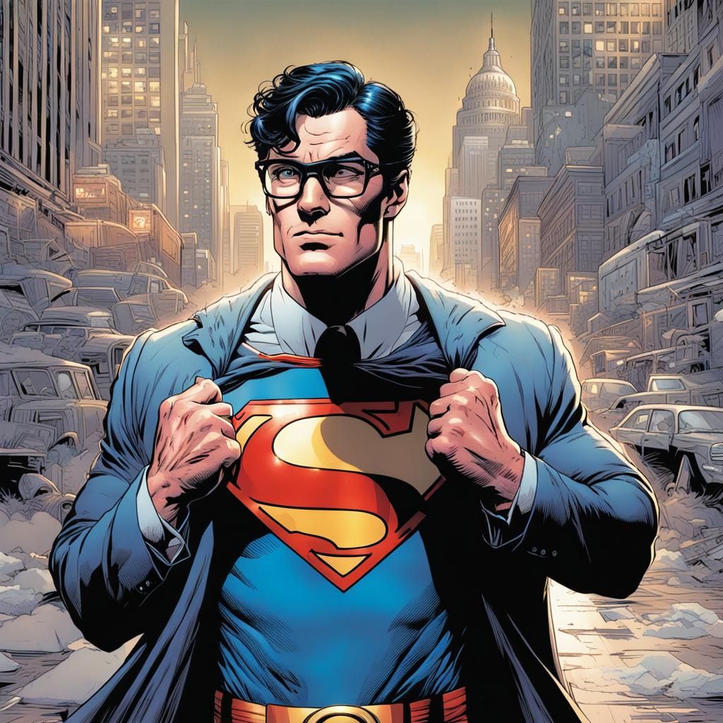 Clark Kent Transformation: A Comic Book Art Style