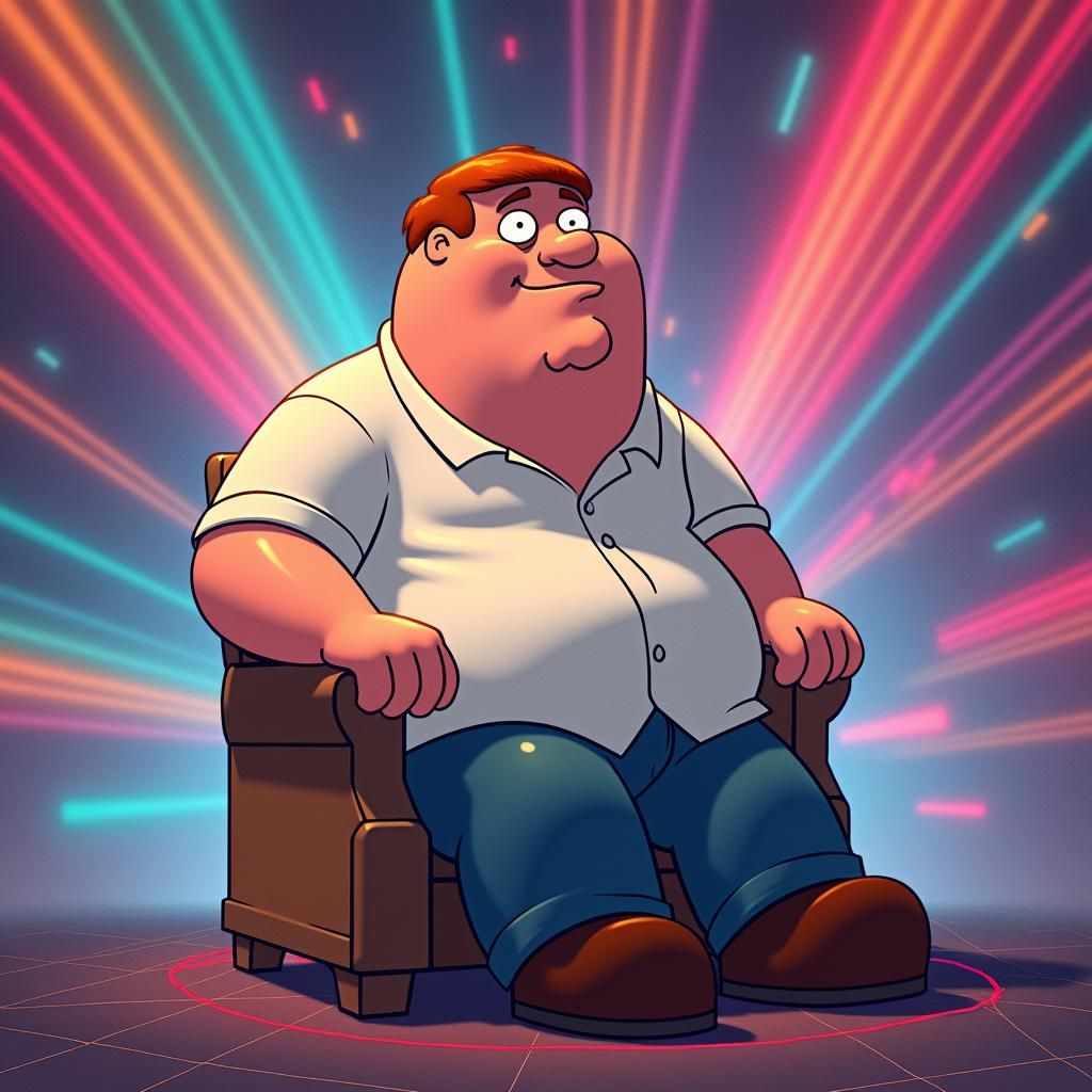 Chris Griffin 80s School Portrait with Laser Background