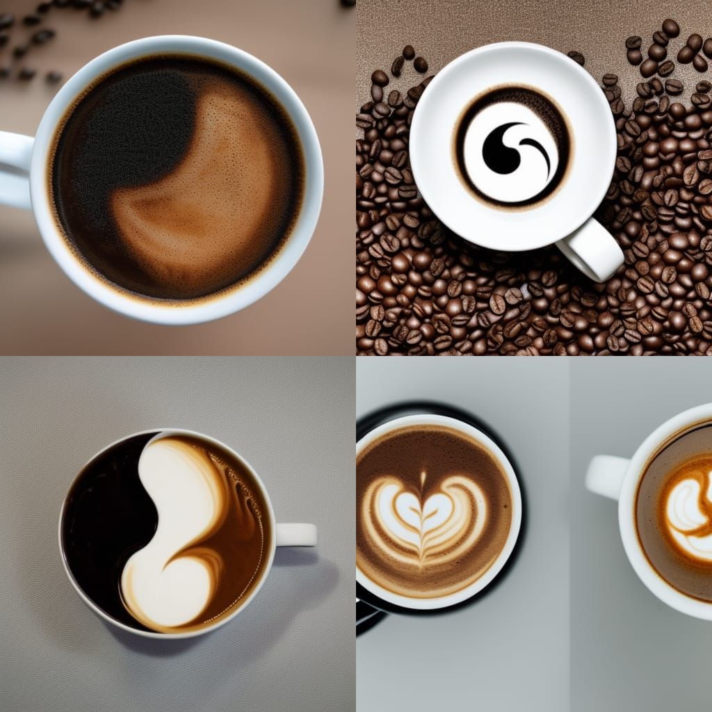 Ying Yang Symbol in Coffee