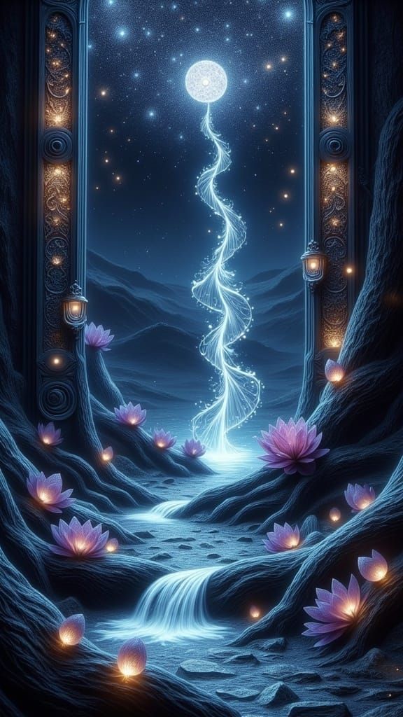 <lora:Flux Vivid Visions:1.0> A surreal dreamscape: shattered mirrors reflecting eternity, a broken door revealing hidde...