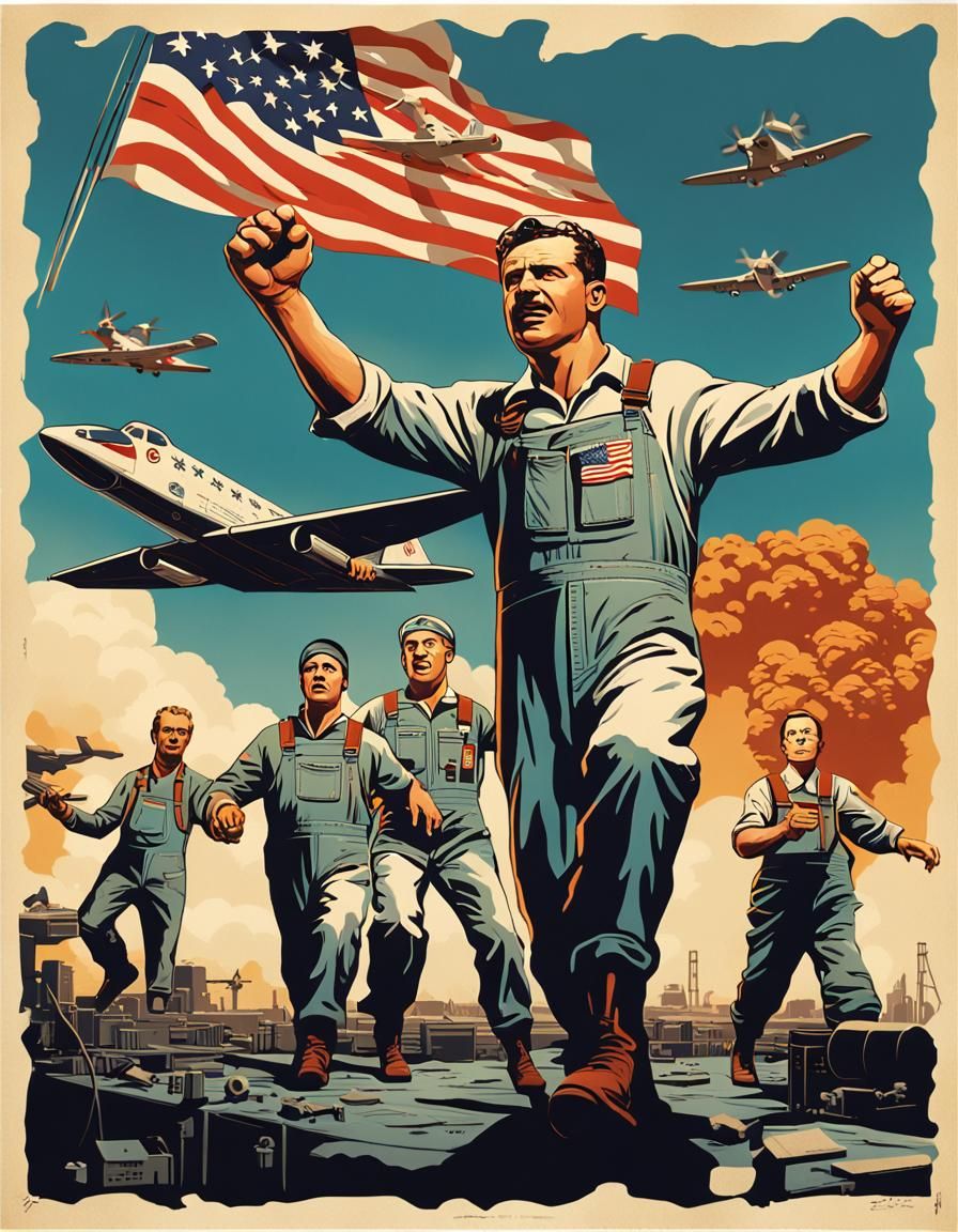 Cold War Propaganda Poster with Jack Russel Dogs