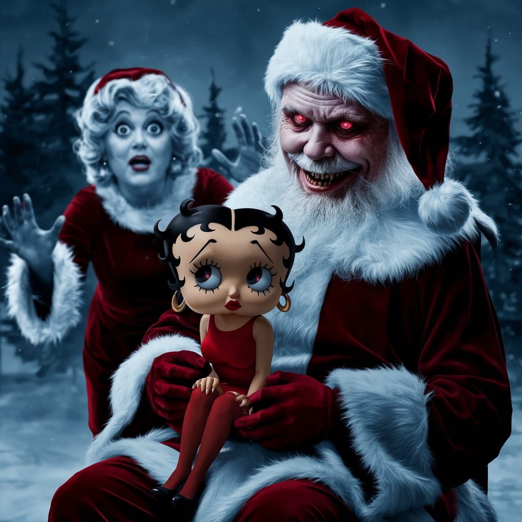 Sinister Betty Boop with Santa Claus