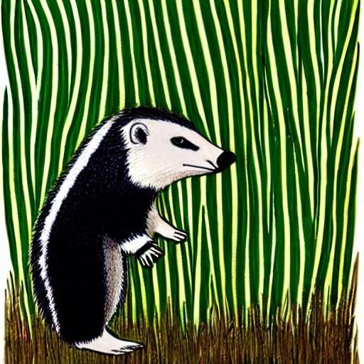 Skunk in Aboriginal Australian Painting Style