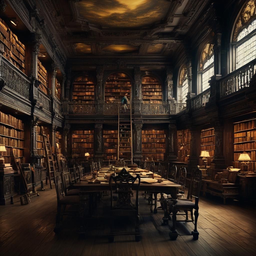 Banned Town's Grand Library: Digital Matte Painting
