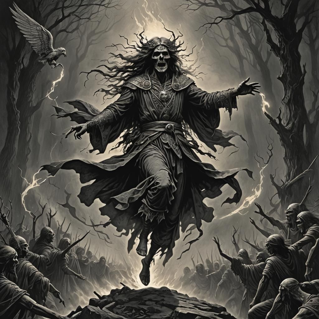 Ethereal Spirit Dancer in Dark Gothic Style